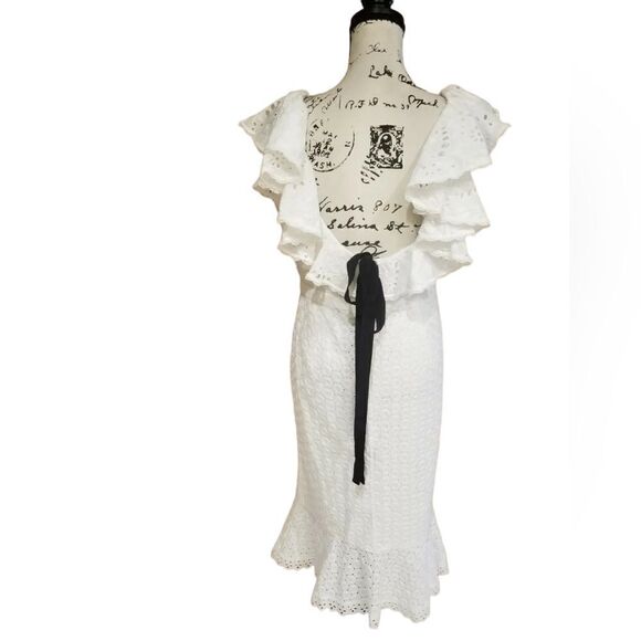 SALONI White Ella Eyelet Cotton Dress - Picture 7 of 10